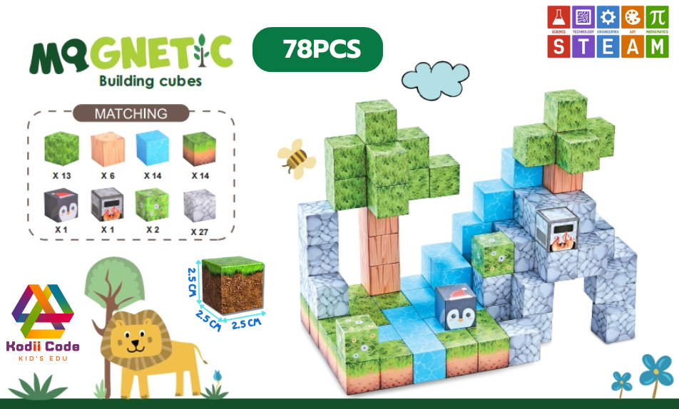 JXD-1281 forest 78PCS cube 2.5x2.5x2.5 cm