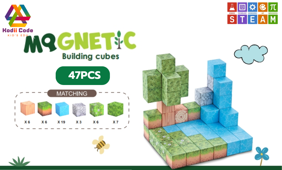 JXD-1277 forest 47PCS cube 2.5x2.5x2.5 cm