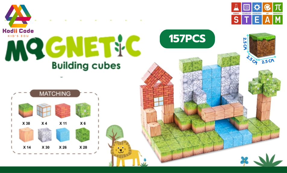 JXD-1271 forest 157PCS cube 2.5x2.5x2.5 cm - kodiicode