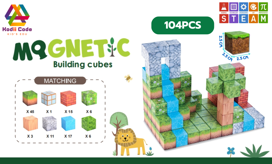 JXD-1272 forest 104PCS cube 2.5x2.5x2.5 cm - kodiicode