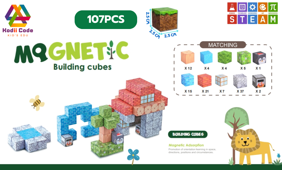 JXD-1275 forest 107PCS cube 2.5x2.5x2.5 cm - kodiicode