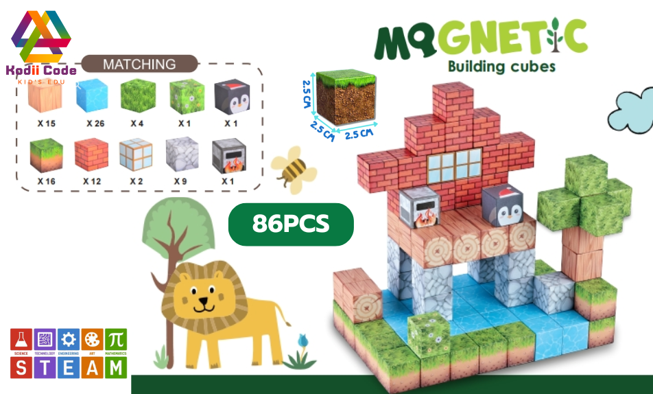 JXD-1276 forest 86PCS cube 2.5x2.5x2.5 cm