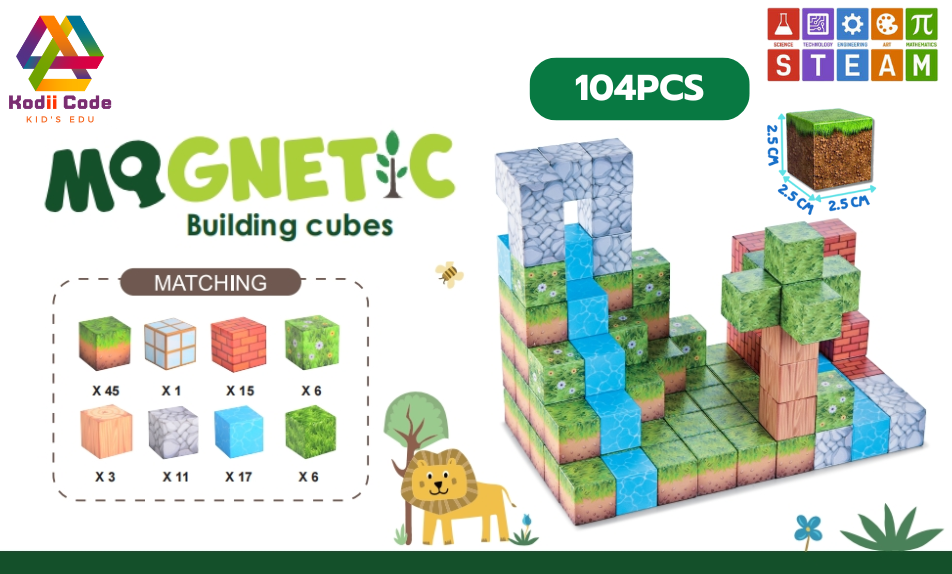 JXD-1272 forest  104PCS cube 2.5x2.5x2.5 cm