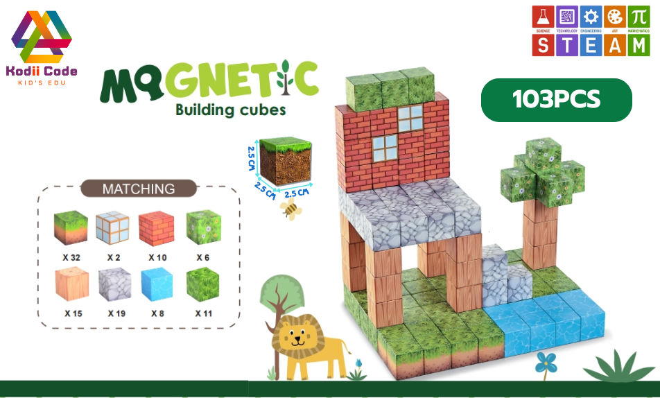 JXD-1273 forest 103PCS cube 2.5x2.5x2.5 cm | kodiicode